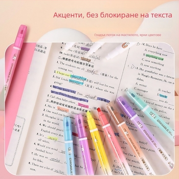 Genvana Jin Wannian Натурална цветова серия – Изтриваем двустранен хайлайтър за бележки с триене и акварелен маркер, модел G-0545, подходящ като подарък за домакинство