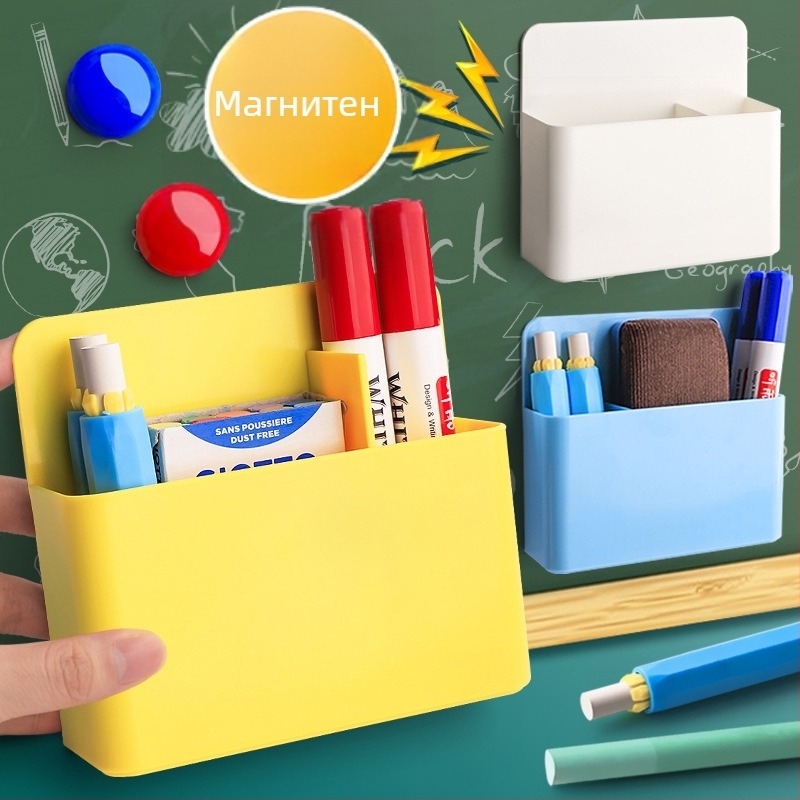 Магнитен държач за писалки, пластмасов, квадратен, без лого