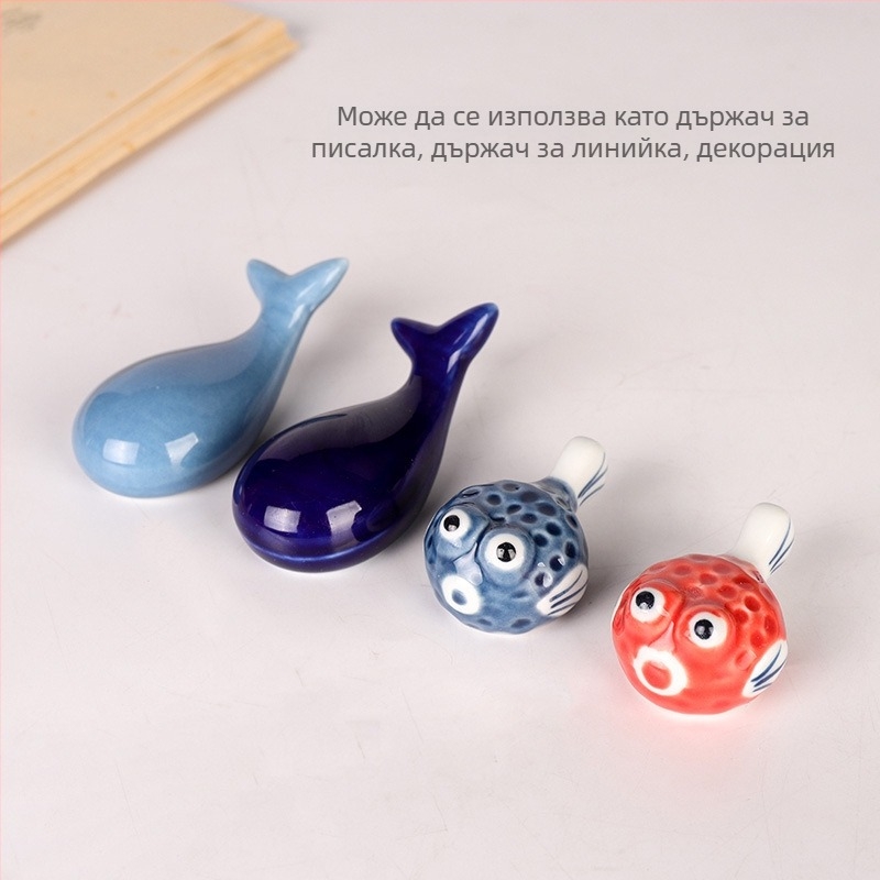 Порцеланов държач за четки с животински мотиви за калиграфия, модел KTBG-07