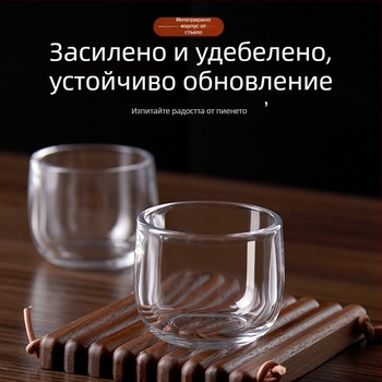 Винена чаша с дебело трайно стъкло, прозрачна, капацитет до 100 ml, възможност за печат на лого