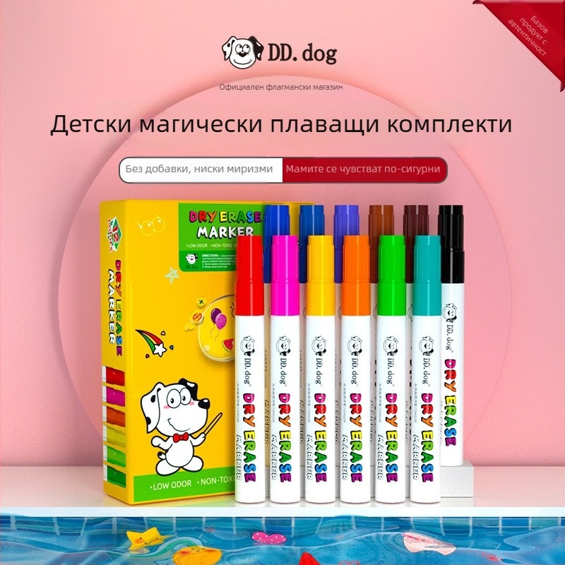 Детски плаващ маркер за бяла дъска DW228 от Sipa zhongbai, пластмасова обвивка, ширина на линията 1–2 мм, подходящ за деца над 3 г