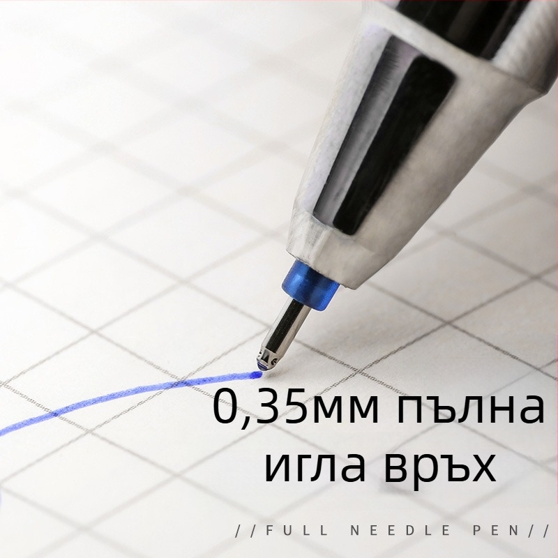 Гел писалка със изтриваема функция, игловиден връх и волфрамов връх, пластмасов корпус, капачка