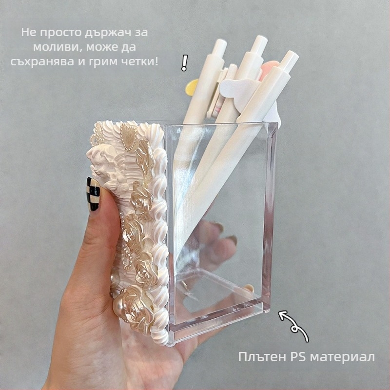 DIY пластмасов държач за писалки, квадратна форма, настолно съхранение, подходящ за подарък