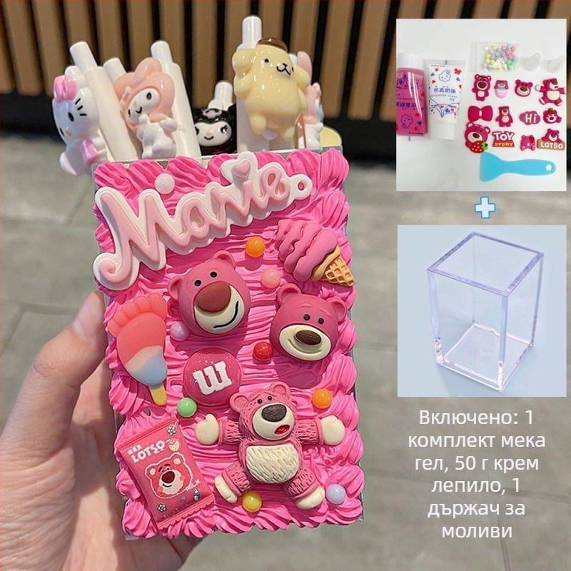 DIY пластмасов държач за писалки, квадратна форма, настолно съхранение, подходящ за подарък