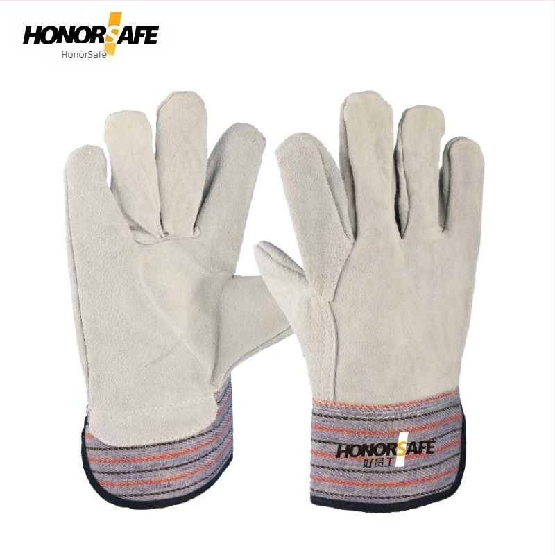 Заваръчни ръкавици от кожа, удебелени и износоустойчиви, за електрозаваряване, дължина 26 см, многоразови, марка Good Staff