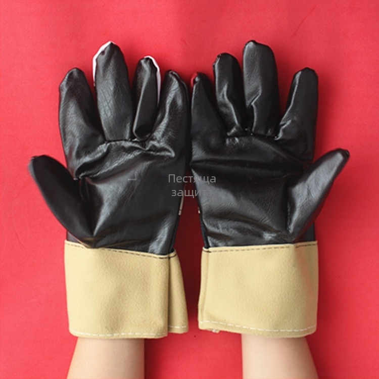 Кожени заваръчни ръкавици, индустриална употреба, дължина 270 мм, материал кожа, модел кожа с цветна текстура, многоразови