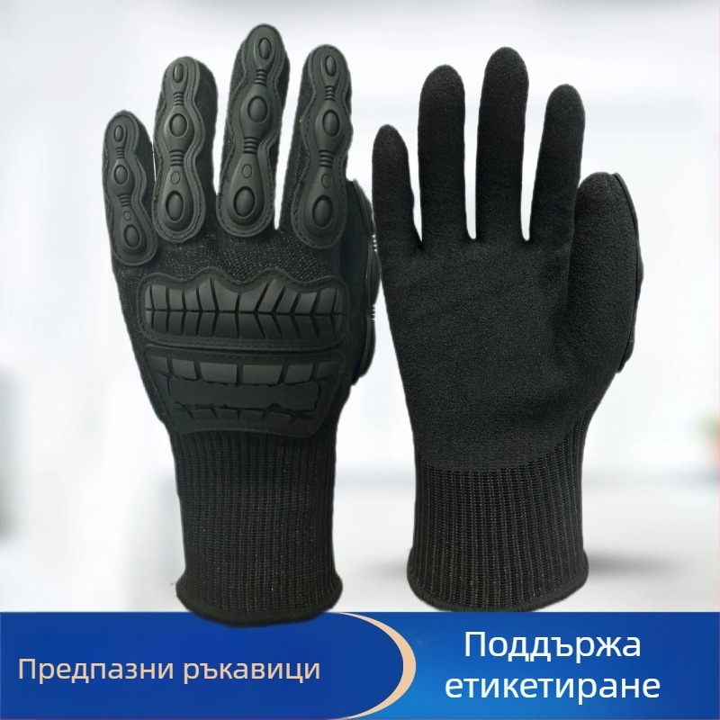 Тактически защитни ръкавици против порязване с TPR защита, издръжливи на износване, антихлъзгащи, съвместими със сензорен екран