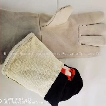 Ръкавици за заваряване от овча кожа, двойнослойни — марка East Rail; материал: овча кожа; обхват: електрозаваряване, метална и механична обработка; функция: ръкавици за заваряване