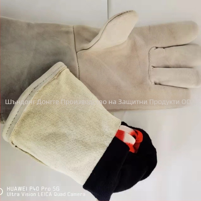 Ръкавици за заваряване от овча кожа, двойнослойни — марка East Rail; материал: овча кожа; обхват: електрозаваряване, метална и механична обработка; функция: ръкавици за заваряване