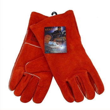 Ръкавици за заваряване от кравешка кожа, термоустойчиви, модел 10-2101, защита на ръцете при заваряване