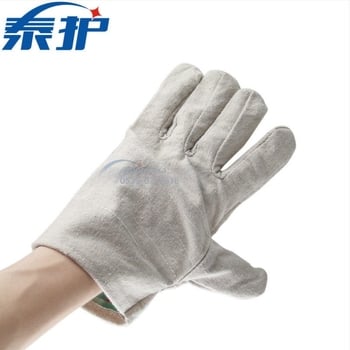Заваръчни ръкавици от платно, двойнослойни, полуобшит вътрешен слой, дължина около 24 см, Taihu