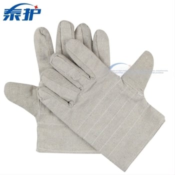 Заваръчни ръкавици от платно, двойнослойни, полуобшит вътрешен слой, дължина около 24 см, Taihu