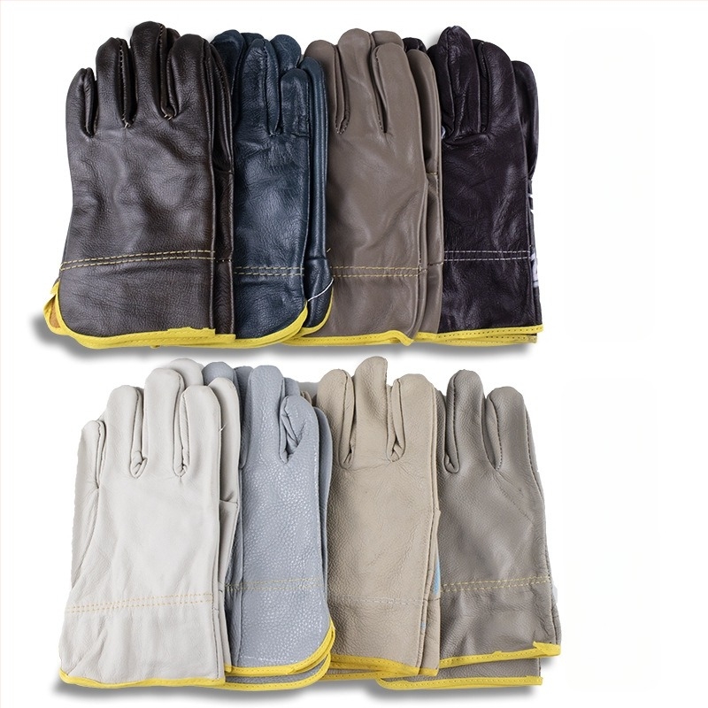 Fengchen ръкавици за заваряване от телешка кожа, пълна кожена изработка, горен слой телешка кожа, заваръчни ръкавици за електрозаваряване и поддръжка на обекта