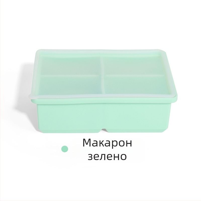 Силиконова форма за лед с капак, 4 дупки, хранителен клас, за домашно ползване – бързо замразяване и лесно изваждане