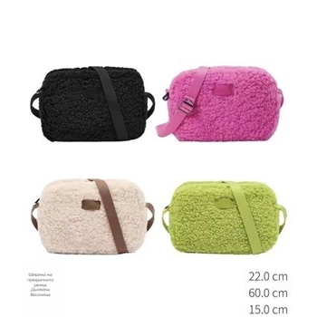 Чанта през рамо от плюш за дами, квадратна форма, цип, джоб за телефон, стил градска простота
