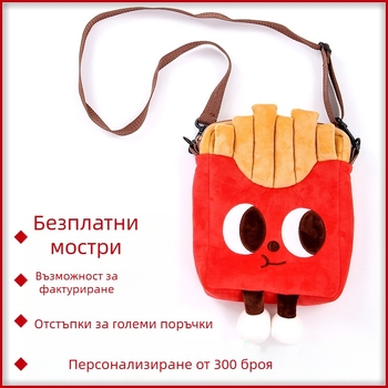 Плюшена кръстосана чанта със анимационен животински дизайн, персонализирана по рисунки (PP памук; къс плюш; възраст 7–14)
