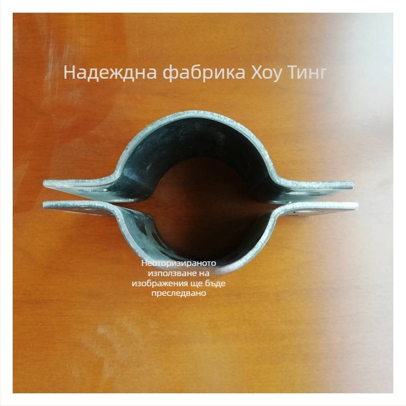 100x4 мм разширена дебела метална плоча за вертикален стълб и кръгла тръба — клип за закрепване на тръба