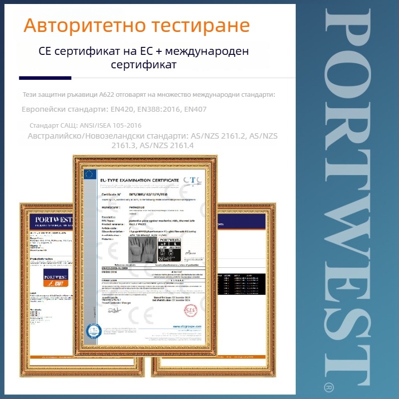 Portwest HPPE антиотрязващи ръкавици с PU покрита длан, изолирани, EN 388 ниво 5, A622