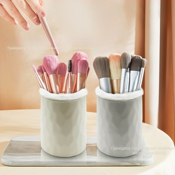 Силиконов държач за писалки, кръгла форма, възможност за печат на лого, персонализиран настолен органайзер