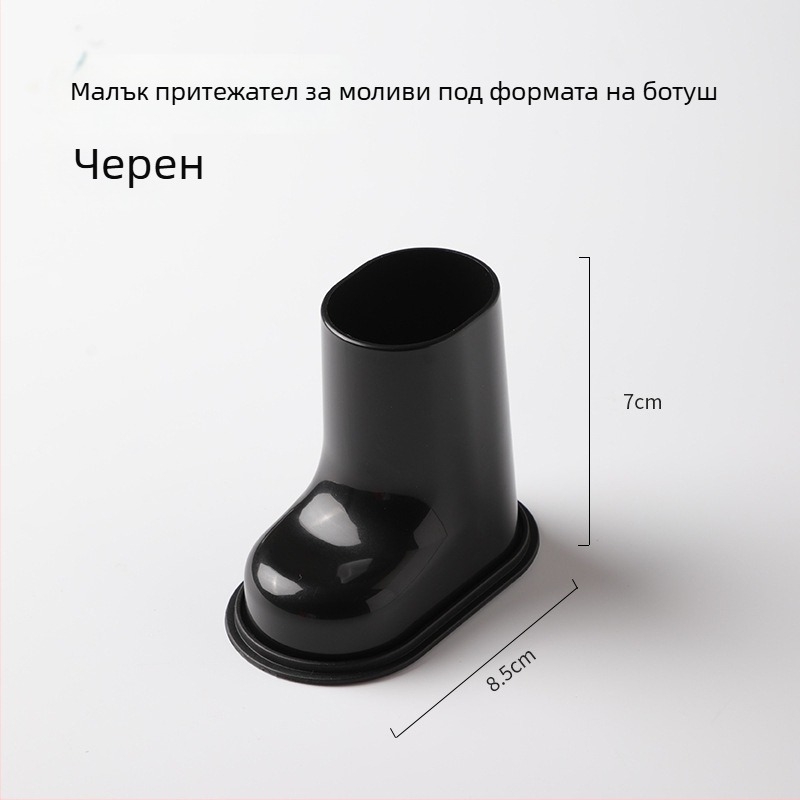 Настолен органайзер за четки за грим и моливи – ABS материал, кръгла форма, модел Small Boot, с лого