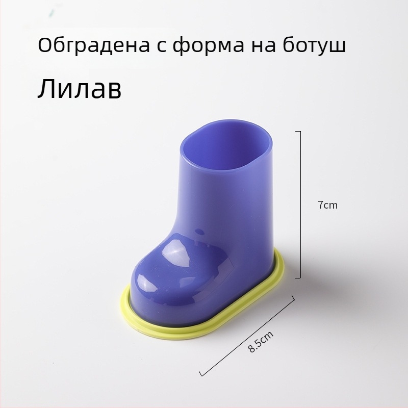 Настолен органайзер за четки за грим и моливи – ABS материал, кръгла форма, модел Small Boot, с лого