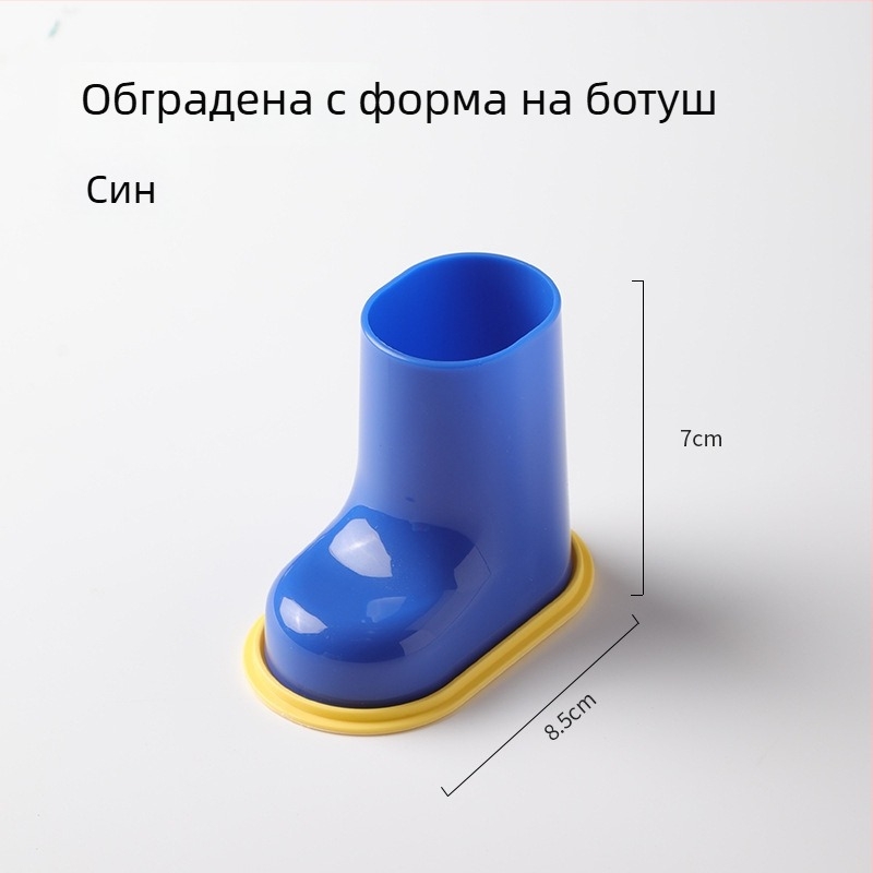 Настолен органайзер за четки за грим и моливи – ABS материал, кръгла форма, модел Small Boot, с лого