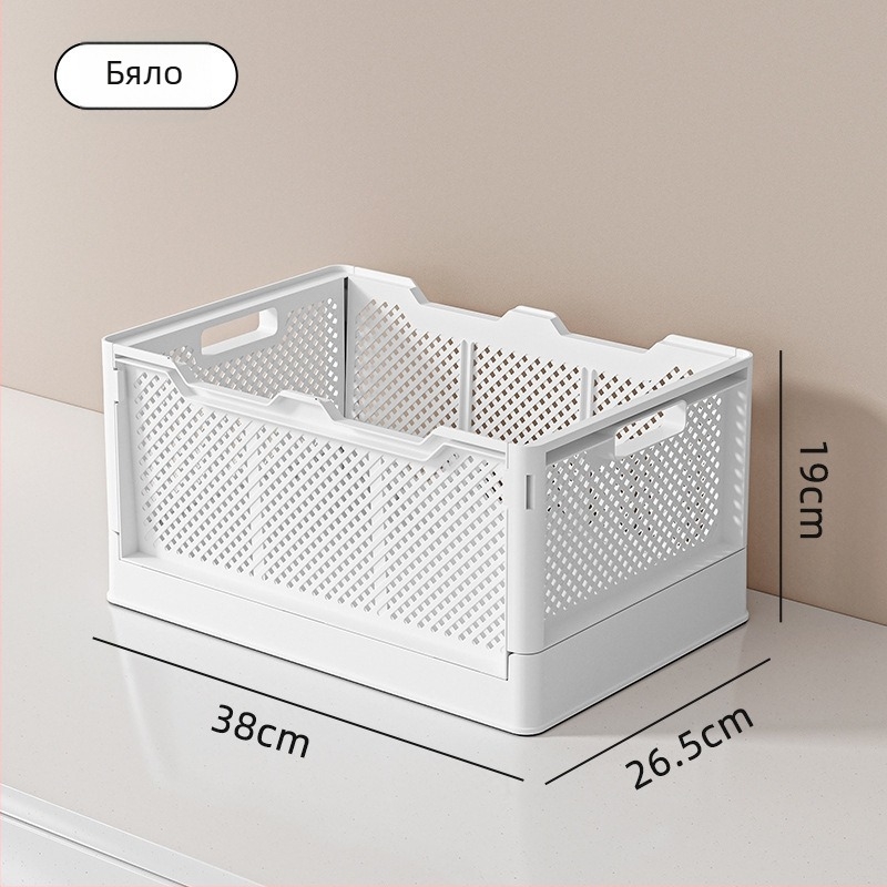 Сгъваема пластмасова кошница за съхранение — минималистичен Ins-стил настолен организатор за канцеларски материали, PP материал
