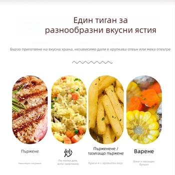 Електрически вок Christie’s JSD-A2T32, 220V, 1800W, с незалепващо покритие, многофункционален за дома