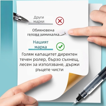 Гел писалка с директно течно мастило, пластмасов корпус, неизтриваща, връх от други материали — Think about it, серия Simple