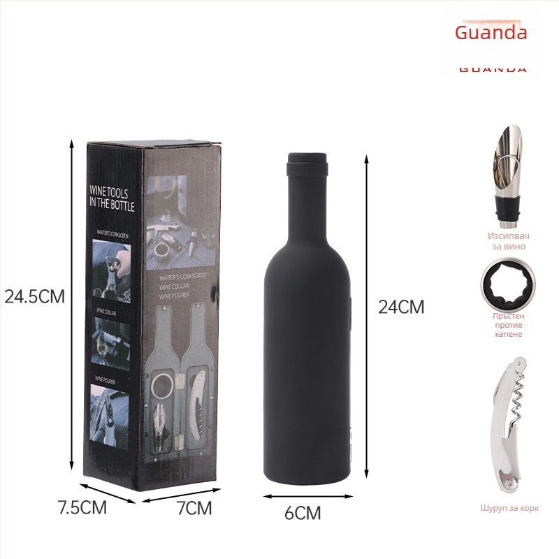Комплект за отваряне на червено вино от неръждаема стомана, многофункционален, 3- или 5-частен