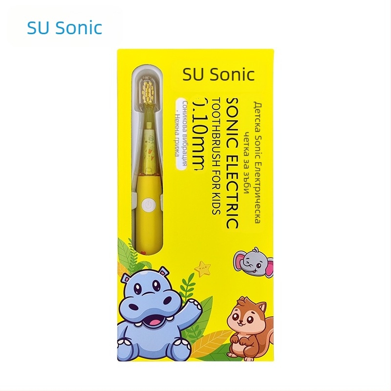 K2 Детска електрическа глава за четка за зъби, меки влакна, карикатурен дизайн, многоглавна