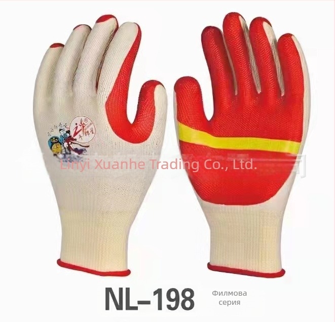 Защитни ръкавици Altair от памучна нишка с латексна дланка, антирязащи за машиностроене и строителство