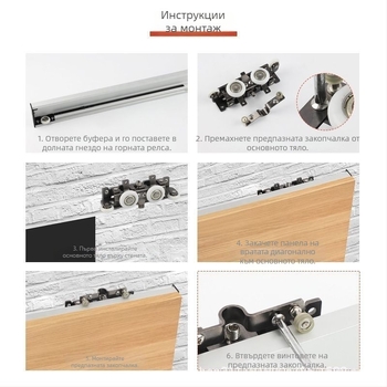 Алуминиев хардуер за плъзгащи врати – Vishunda OEM, 80 кг натоварване, обхват 800–1200 мм, без релса, плаваща система