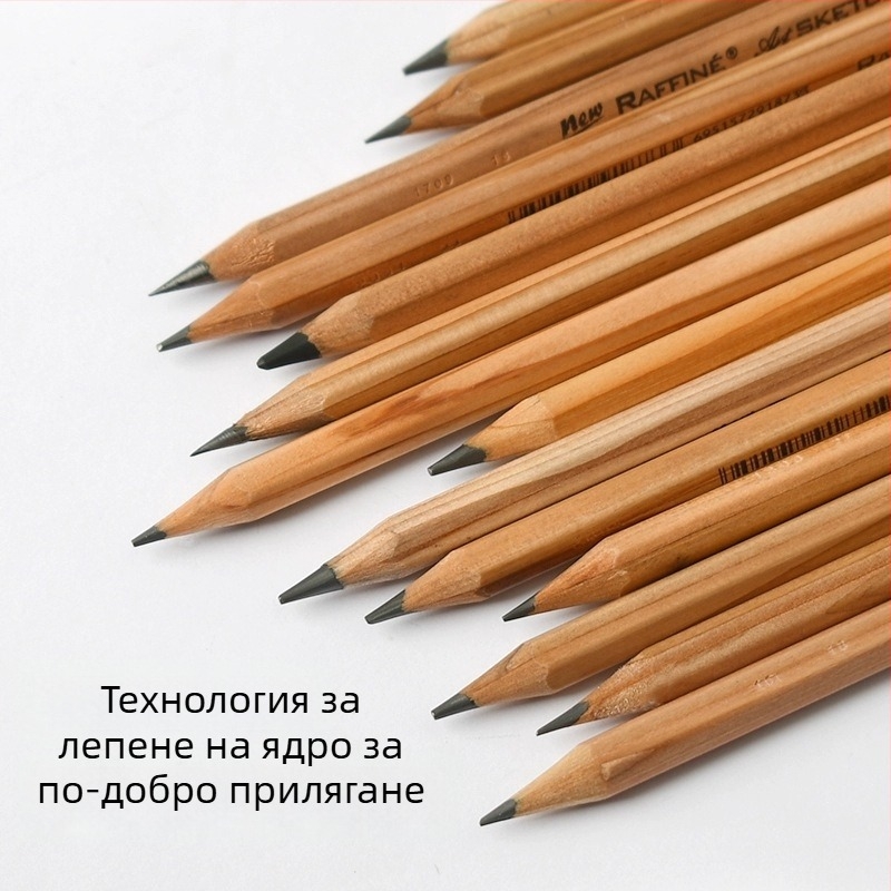 Марко 7001 дървена графитна моливка за рисуване — мека графитна моливка, твърдост HB, 2B, 4B, 6B, 8B