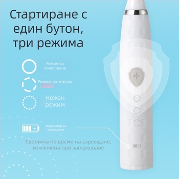 Електрическа сонична четка за зъби, модел V2, за възрастни, презареждаща, с меки четина, марка The Adventures of Mavericks