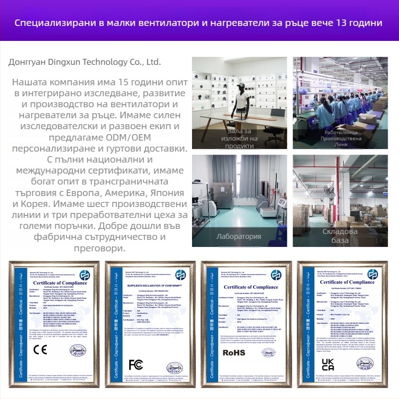 Преносим мини вентилатор за ледено охлаждане, 5 лопатки, безчетков мотор, вградена батерия 2000–4000mAh, време работа 6–8 ч, шум 37–45 dB