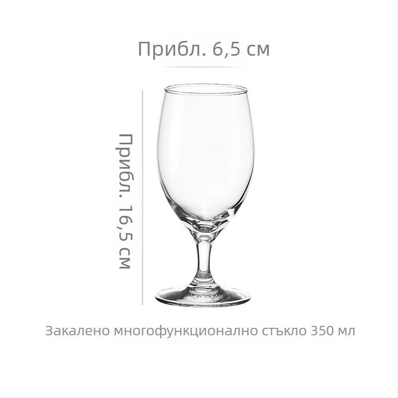 Чаша за червено вино, стъклена, капацитет 301–400 ml, модерен минималистичен стил, с отпечатано лого, опаковка в картонена кутия