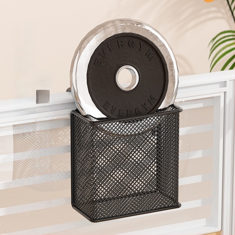 Метална висяща кошница за бюро и държач за химикалки, кръгла форма, с лого