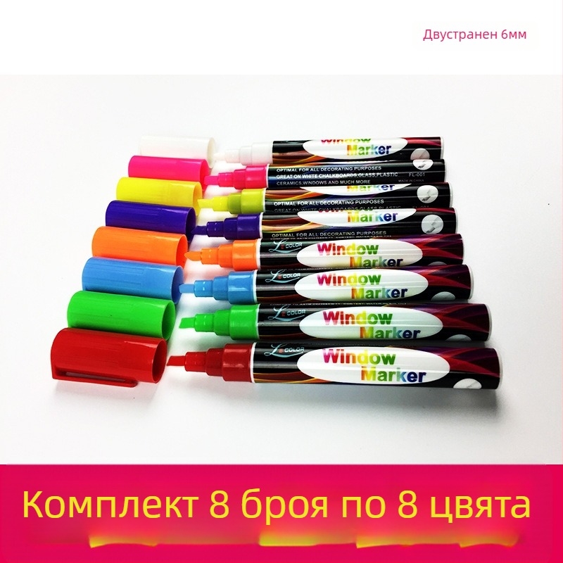 FL-001 Пластмасов изтриваем маркер за LED светлинна дъска, с една глава, печатано лого