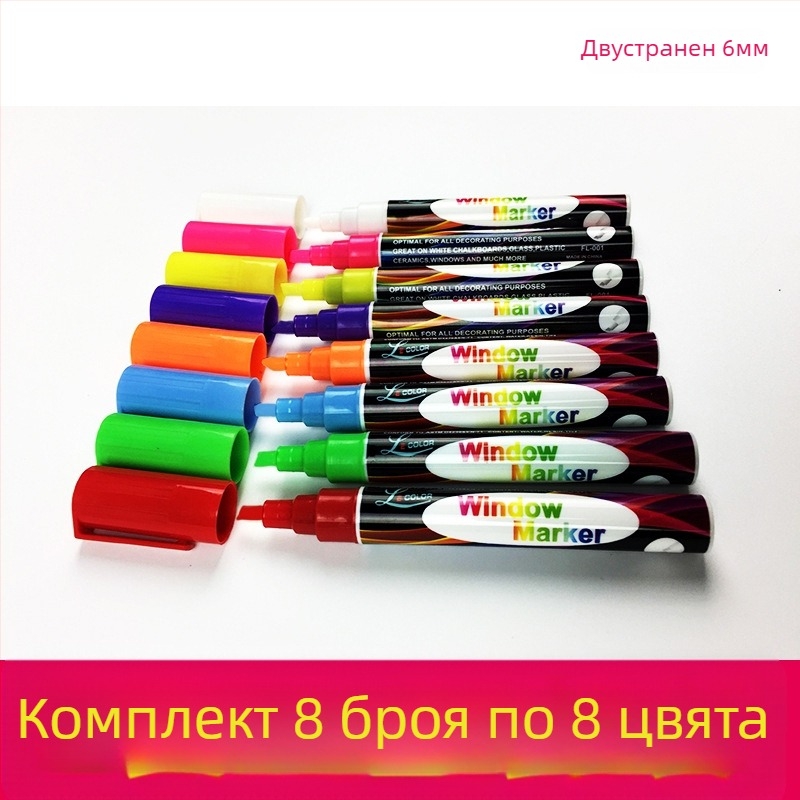 FL-001 Пластмасов изтриваем маркер за LED светлинна дъска, с една глава, печатано лого