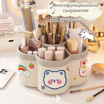 Завъртащ се държач за моливи, модел 0036, PP материал, кръгла форма, офис органайзер