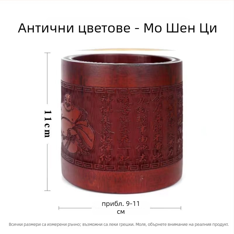 Държател за писалки от бамбук, кръгла форма, с лого отпечатано, възможност за персонализация, лицензирана частна марка