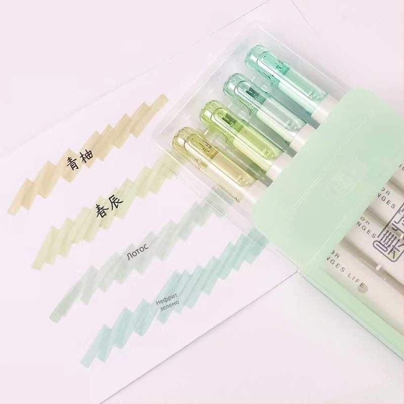 Флуоресцентна маркер писалка с подменяема сърцевина и мек връх (Модел HP7500; Пластмасов корпус; 6 бр./кутия; Подменяема сърцевина; Мек връх)