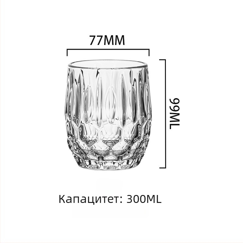 Чаша за уиски от кристално стъкло, бар комплект, модерен минималистичен стил; вместимост 301-400 ml; повече от 10 броя; възможност за печат на лого