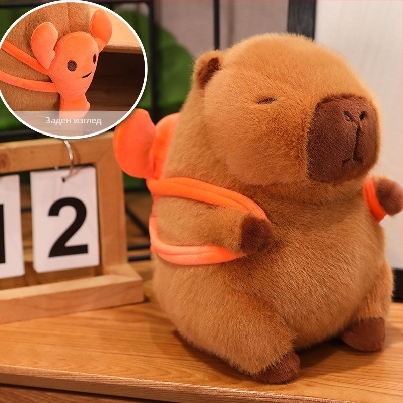 Capybara плюшена играчка – Kangda, къс плюш, пълнеж PP памук, за възраст 14+