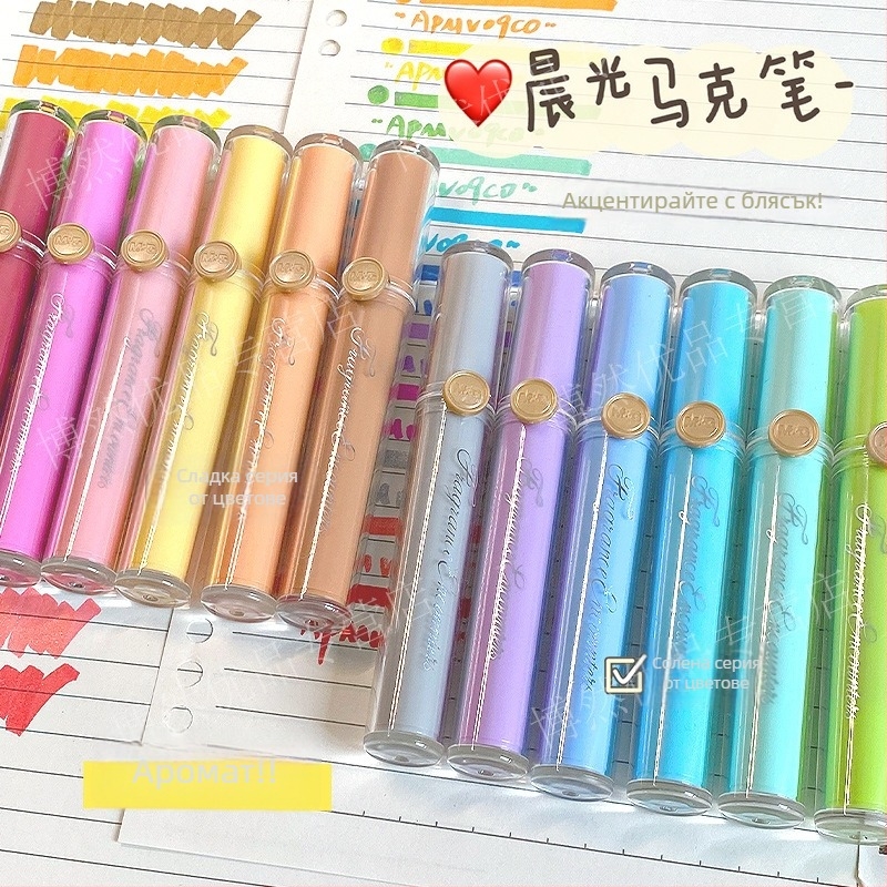 Маркер с мирис и мек връх, модел Apmv09c0, пластмасов корпус, неизтриваем