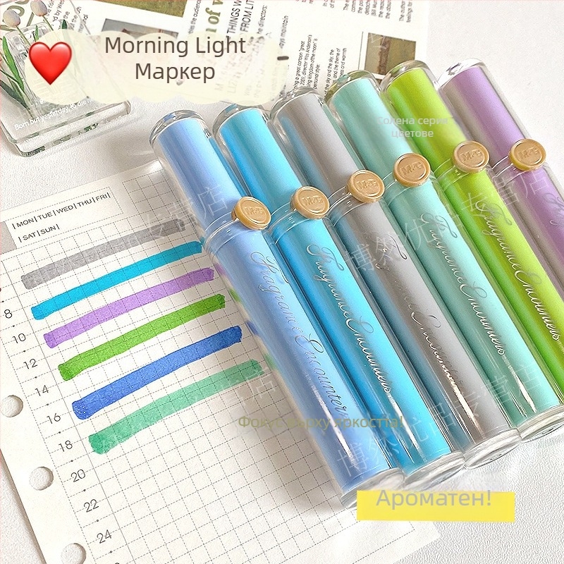 Маркер с мирис и мек връх, модел Apmv09c0, пластмасов корпус, неизтриваем