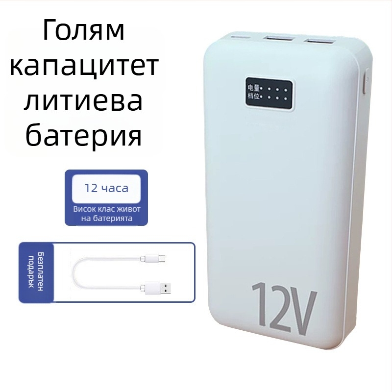 Вентилатор за талията с USB захранване, 4 скорости, четков мотор, цифров дисплей