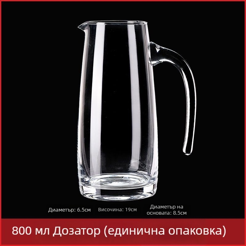 Декантерен комплект за домашна употреба с чашка за измерване и скала от безоловно кристално стъкло