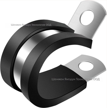 20 бр. хомут за маркуч от 304 неръждаема стомана, R-образна, гумен буфер и изолация, за тръби и кабели, Yang Shun